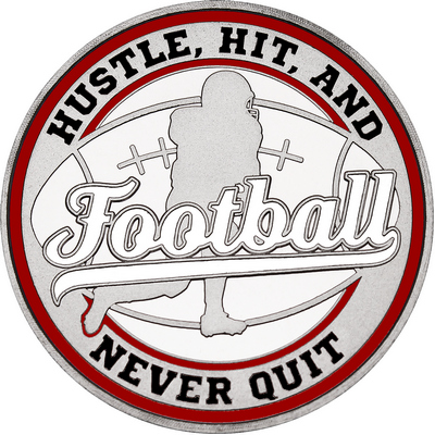White "Football" with Maroon Outer Circular Borders